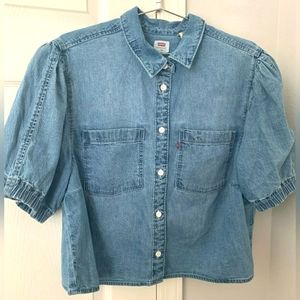 Levi Alice Denim Button-Up Blouse